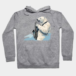 Polar Bear Playing Saxophone Hoodie